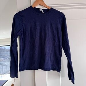 Simon’s tail Navy Long Sleeve Crewneck Sweater